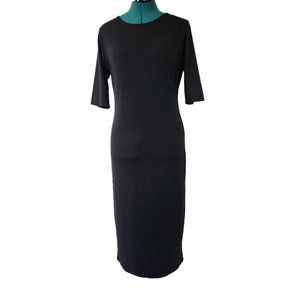 Xhilaration Scoop Back 3/4 Sleeve Midi Dress Black Large